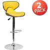 image:imageFlash Furniture Devin Contemporary Cozy MidBack White Vinyl Adjustable Height Barstool with Chrome BaseYellow