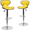 image:imageFlash Furniture Devin Contemporary Cozy MidBack White Vinyl Adjustable Height Barstool with Chrome BaseYellow