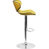 image:imageFlash Furniture Devin Contemporary Cozy MidBack White Vinyl Adjustable Height Barstool with Chrome BaseYellow