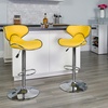 image:imageFlash Furniture Devin Contemporary Cozy MidBack White Vinyl Adjustable Height Barstool with Chrome BaseYellow