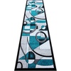 image:imageFlash Furniture Elias Collection Geometric Abstract Area Rug  Turquoise Olefin Rug with Jute Backing  3 x 10  Hallway Entryway or Bedroom