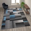 image:imageFlash Furniture Elio Collection Color Blocked Pattern Area Rug  High Pile Purple Olefin Rug  2 x 3 Area Rug  Jute Backing  Hallway Entryway BedroomBlue