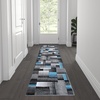 image:imageFlash Furniture Elio Collection Color Blocked Pattern Area Rug  High Pile Purple Olefin Rug  2 x 3 Area Rug  Jute Backing  Hallway Entryway BedroomBlue