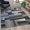 image:imageFlash Furniture Elio Collection Color Blocked Pattern Area Rug  High Pile Purple Olefin Rug  2 x 3 Area Rug  Jute Backing  Hallway Entryway BedroomBlue