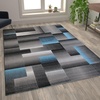 image:imageFlash Furniture Elio Collection Color Blocked Pattern Area Rug  High Pile Purple Olefin Rug  2 x 3 Area Rug  Jute Backing  Hallway Entryway BedroomBlue