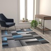 image:imageFlash Furniture Elio Collection Color Blocked Pattern Area Rug  High Pile Purple Olefin Rug  2 x 3 Area Rug  Jute Backing  Hallway Entryway BedroomBlue