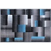 image:imageFlash Furniture Elio Collection Color Blocked Pattern Area Rug  High Pile Purple Olefin Rug  2 x 3 Area Rug  Jute Backing  Hallway Entryway BedroomBlue