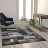 image:imageFlash Furniture Elio Collection Color Blocked Pattern Area Rug  High Pile Purple Olefin Rug  2 x 3 Area Rug  Jute Backing  Hallway Entryway BedroomGrey