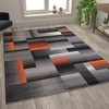 image:imageFlash Furniture Elio Collection Color Blocked Pattern Area Rug  High Pile Purple Olefin Rug  2 x 3 Area Rug  Jute Backing  Hallway Entryway BedroomOrange