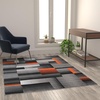 image:imageFlash Furniture Elio Collection Color Blocked Pattern Area Rug  High Pile Purple Olefin Rug  2 x 3 Area Rug  Jute Backing  Hallway Entryway BedroomOrange