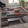 image:imageFlash Furniture Elio Collection Color Blocked Pattern Area Rug  High Pile Purple Olefin Rug  2 x 3 Area Rug  Jute Backing  Hallway Entryway BedroomOrange