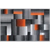 image:imageFlash Furniture Elio Collection Color Blocked Pattern Area Rug  High Pile Purple Olefin Rug  2 x 3 Area Rug  Jute Backing  Hallway Entryway BedroomOrange