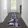 image:imageFlash Furniture Elio Collection Color Blocked Pattern Area Rug  High Pile Purple Olefin Rug  2 x 3 Area Rug  Jute Backing  Hallway Entryway BedroomPurple