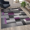 image:imageFlash Furniture Elio Collection Color Blocked Pattern Area Rug  High Pile Purple Olefin Rug  2 x 3 Area Rug  Jute Backing  Hallway Entryway BedroomPurple
