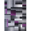 image:imageFlash Furniture Elio Collection Color Blocked Pattern Area Rug  High Pile Purple Olefin Rug  2 x 3 Area Rug  Jute Backing  Hallway Entryway BedroomPurple