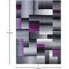 image:imageFlash Furniture Elio Collection Color Blocked Pattern Area Rug  High Pile Purple Olefin Rug  2 x 3 Area Rug  Jute Backing  Hallway Entryway BedroomPurple