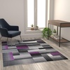 image:imageFlash Furniture Elio Collection Color Blocked Pattern Area Rug  High Pile Purple Olefin Rug  2 x 3 Area Rug  Jute Backing  Hallway Entryway BedroomPurple