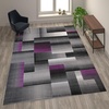 image:imageFlash Furniture Elio Collection Color Blocked Pattern Area Rug  High Pile Purple Olefin Rug  2 x 3 Area Rug  Jute Backing  Hallway Entryway BedroomPurple