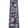 image:imageFlash Furniture Elio Collection Color Blocked Pattern Area Rug  High Pile Purple Olefin Rug  2 x 3 Area Rug  Jute Backing  Hallway Entryway BedroomPurple