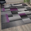 image:imageFlash Furniture Elio Collection Color Blocked Pattern Area Rug  High Pile Purple Olefin Rug  2 x 3 Area Rug  Jute Backing  Hallway Entryway BedroomPurple