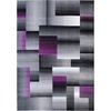 image:imageFlash Furniture Elio Collection Color Blocked Pattern Area Rug  High Pile Purple Olefin Rug  2 x 3 Area Rug  Jute Backing  Hallway Entryway BedroomPurple