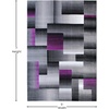 image:imageFlash Furniture Elio Collection Color Blocked Pattern Area Rug  High Pile Purple Olefin Rug  2 x 3 Area Rug  Jute Backing  Hallway Entryway BedroomPurple
