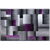 image:imageFlash Furniture Elio Collection Color Blocked Pattern Area Rug  High Pile Purple Olefin Rug  2 x 3 Area Rug  Jute Backing  Hallway Entryway BedroomPurple
