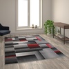 image:imageFlash Furniture Elio Collection Color Blocked Pattern Area Rug  High Pile Purple Olefin Rug  2 x 3 Area Rug  Jute Backing  Hallway Entryway BedroomRed
