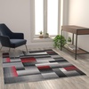 image:imageFlash Furniture Elio Collection Color Blocked Pattern Area Rug  High Pile Purple Olefin Rug  2 x 3 Area Rug  Jute Backing  Hallway Entryway BedroomRed