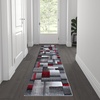 image:imageFlash Furniture Elio Collection Color Blocked Pattern Area Rug  High Pile Purple Olefin Rug  2 x 3 Area Rug  Jute Backing  Hallway Entryway BedroomRed