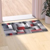 image:imageFlash Furniture Elio Collection Color Blocked Pattern Area Rug  High Pile Purple Olefin Rug  2 x 3 Area Rug  Jute Backing  Hallway Entryway BedroomRed
