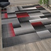 image:imageFlash Furniture Elio Collection Color Blocked Pattern Area Rug  High Pile Purple Olefin Rug  2 x 3 Area Rug  Jute Backing  Hallway Entryway BedroomRed