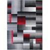 image:imageFlash Furniture Elio Collection Color Blocked Pattern Area Rug  High Pile Purple Olefin Rug  2 x 3 Area Rug  Jute Backing  Hallway Entryway BedroomRed