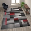 image:imageFlash Furniture Elio Collection Color Blocked Pattern Area Rug  High Pile Purple Olefin Rug  2 x 3 Area Rug  Jute Backing  Hallway Entryway BedroomRed