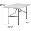 image:imageFlash Furniture Elon Commercial Grade 5Foot BiFold Granite White Plastic Folding Table