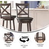 image:imageFlash Furniture Felicity Commercial Classic Crossback Barstool  Antique Oak Wood Frame  Black LeatherSoft Seat  Bar Height  360 Swivel Seat  FootrestBlack VinylGray Wash Walnut Frame