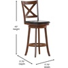 image:imageFlash Furniture Felicity Commercial Classic Crossback Barstool  Antique Oak Wood Frame  Black LeatherSoft Seat  Bar Height  360 Swivel Seat  FootrestBlack VinylAntique Oak Frame