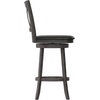 image:imageFlash Furniture Felicity Commercial Classic Crossback Barstool  Antique Oak Wood Frame  Black LeatherSoft Seat  Bar Height  360 Swivel Seat  FootrestBlack VinylGray Wash Walnut Frame