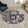 image:imageFlash Furniture Gideon Collection 8 x 8 Round Abstract Area Rug  Turquoise Grey and White Olefin Facing  Cotton Backing  Living Room or BedroomBlue