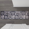 image:imageFlash Furniture Gideon Collection 8 x 8 Round Abstract Area Rug  Turquoise Grey and White Olefin Facing  Cotton Backing  Living Room or BedroomBlue