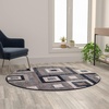 image:imageFlash Furniture Gideon Collection 8 x 8 Round Abstract Area Rug  Turquoise Grey and White Olefin Facing  Cotton Backing  Living Room or BedroomBlue