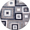 image:imageFlash Furniture Gideon Collection 8 x 8 Round Abstract Area Rug  Turquoise Grey and White Olefin Facing  Cotton Backing  Living Room or BedroomBlue