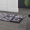 image:imageFlash Furniture Gideon Collection 8 x 8 Round Abstract Area Rug  Turquoise Grey and White Olefin Facing  Cotton Backing  Living Room or BedroomBlue