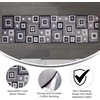 image:imageFlash Furniture Gideon Collection 8 x 8 Round Abstract Area Rug  Turquoise Grey and White Olefin Facing  Cotton Backing  Living Room or BedroomBlue