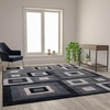 image:imageFlash Furniture Gideon Collection 8 x 8 Round Abstract Area Rug  Turquoise Grey and White Olefin Facing  Cotton Backing  Living Room or BedroomBlue