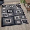 image:imageFlash Furniture Gideon Collection 8 x 8 Round Abstract Area Rug  Turquoise Grey and White Olefin Facing  Cotton Backing  Living Room or BedroomBlue