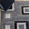image:imageFlash Furniture Gideon Collection 8 x 8 Round Abstract Area Rug  Turquoise Grey and White Olefin Facing  Cotton Backing  Living Room or BedroomBlue