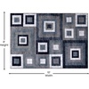 image:imageFlash Furniture Gideon Collection 8 x 8 Round Abstract Area Rug  Turquoise Grey and White Olefin Facing  Cotton Backing  Living Room or BedroomBlue