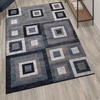 image:imageFlash Furniture Gideon Collection 8 x 8 Round Abstract Area Rug  Turquoise Grey and White Olefin Facing  Cotton Backing  Living Room or BedroomBlue