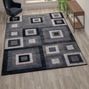 image:imageFlash Furniture Gideon Collection 8 x 8 Round Abstract Area Rug  Turquoise Grey and White Olefin Facing  Cotton Backing  Living Room or BedroomBlue